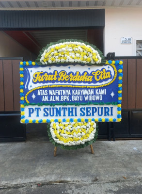 Papan Bunga Duka di Sekip Jaya